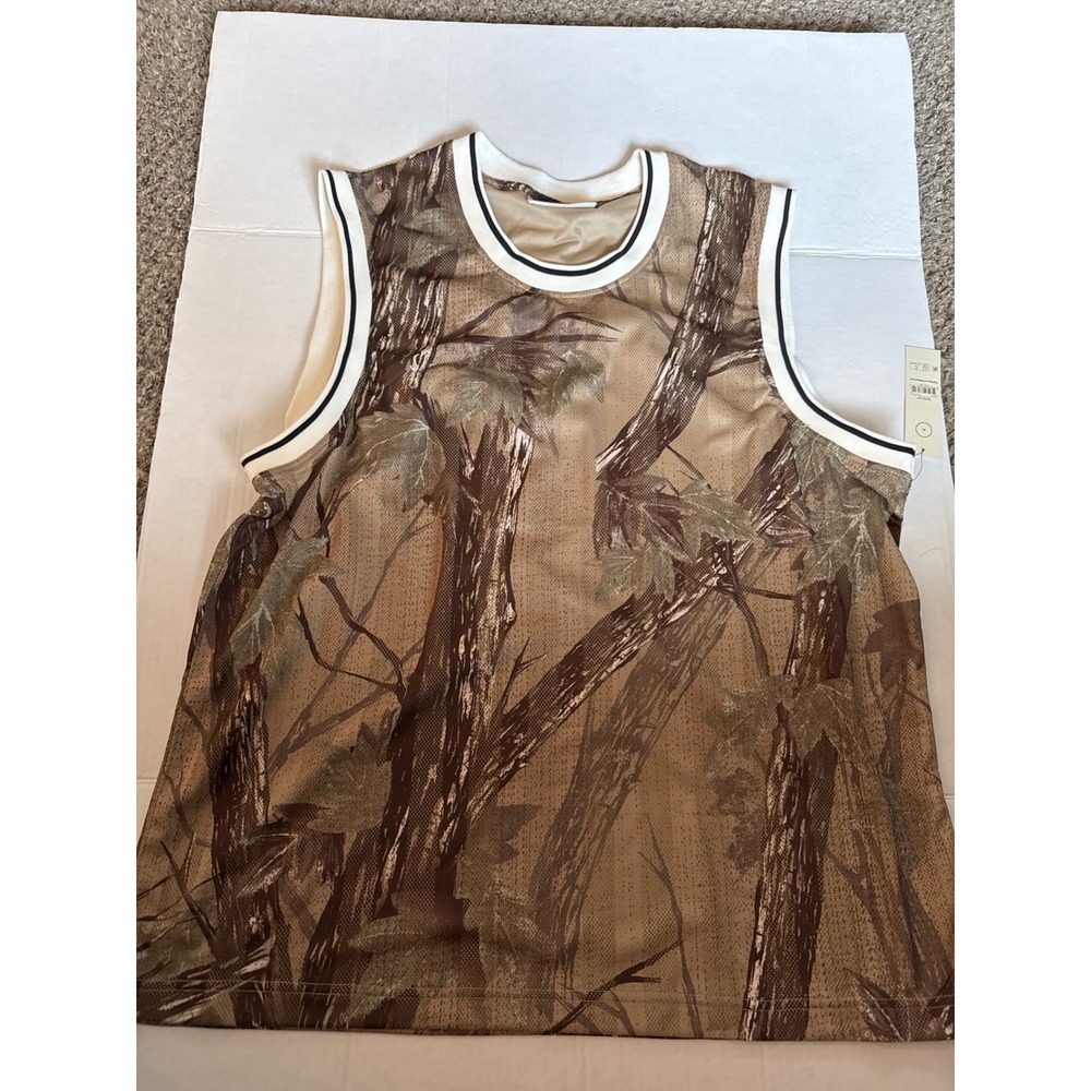 No Boundaries Mens M Real Tree Camo Mesh  Basketball Jersey Tank brown Camo